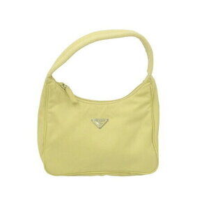 Prada Hobo Handbag Triangle Logo Plate Nylon Black